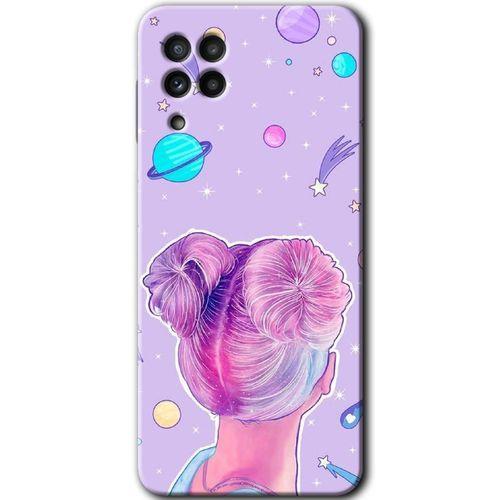 Samsung Galaxy A22 Kılıf HD Desen Baskılı Arka Kapak + Temperli Cam - Uzaylı Kız