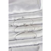 Gümüş Renk Zirkon Taşlı Pirinç 3'lü Kadın Bileklik Kombini