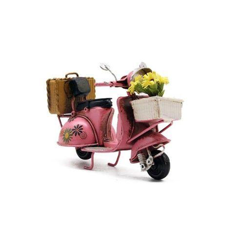 Dekoratif Metal Scooter Önü Sepetli