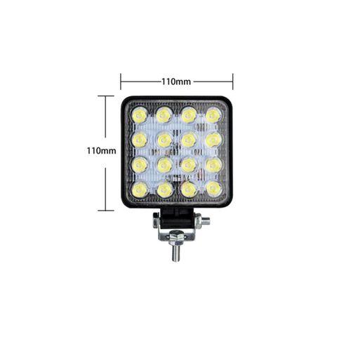 Off Road Sis Gündüz Farı Çalışma Lambası 8,5x8,5cm Kare 16 Led Traktör Kamyon Iş Makinesi