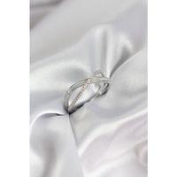 Zirkon Taşlı Sarmal Sedefli Gümüş Renk Kadın Yüzük