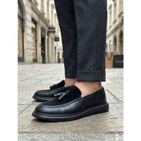 BA0005 Yeni Sezon Kalın Tabanlı Siyah Süet Makosen Ayakkabı