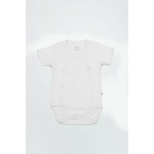 Bistyle Bistyle Organik Natural Basic Style Kruvaze Yarım Kol Body BS17101 Beyaz