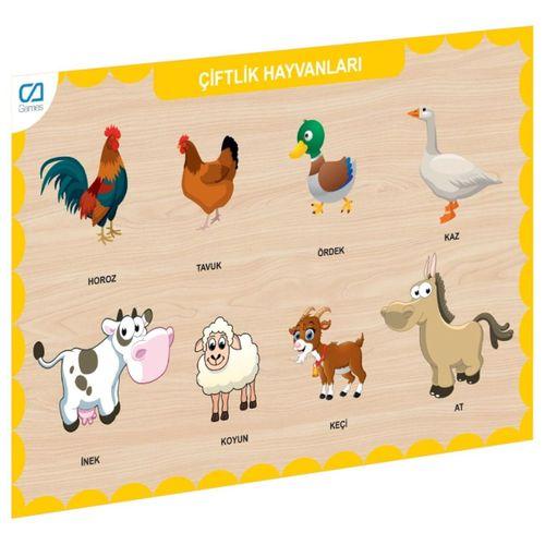 Eğitici Oyuncak CAAHS-3211 CA GAMES AHŞAP ÇİFTLİK HAYVANLARI BUL-TAK