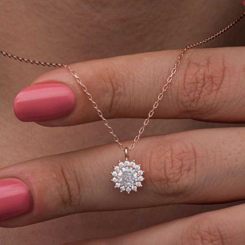 Lucky Life 925 Ayar Gumuss Rose Minimal Yuvarlak Anturaj Lucky Life Lucky Life Kadın Kolye