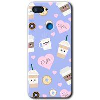 Xiaomi Mi 8 Lite Kılıf HD Desen Baskılı Arka Kapak - Coffee Cake + Kırılmaz Cam