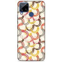 Oppo Realme C15 Kılıf Pastel Renkler (33) Hybrid Kılıf Kahverengi Turuncu