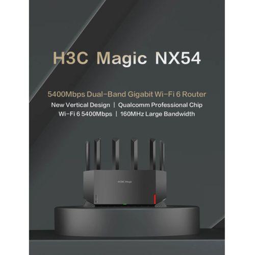 H3C Magic NX54, Dual Band, WiFi 6, 5400Mbps, 4Port GigaBit, 6ad Anten, Masaüstü, Router, Access Point