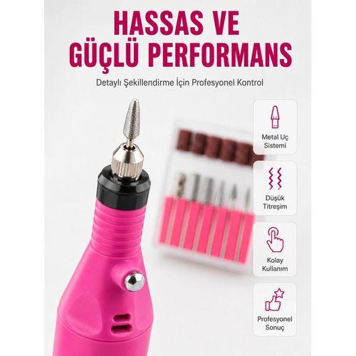Elektrikli Manikür Pedikür Törpü Seti 6 Başlıklı Yeni Nesil