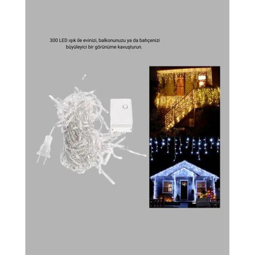 300 Led Perde Işık – Sıcak Beyaz Dekoratif Aydınlatma Yeni Nesil