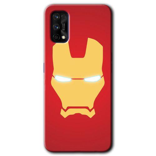 MRCİLETİSİM Realme 7 Pro Kılıf HD Desen Baskılı Arka Kapak + Temperli Cam - İronMan