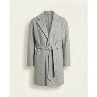 Carlo Oversize Kaşe Kumaş Fileto Cepli Kışlık Erkek Kaban - Gri