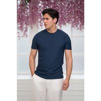 Slimfit Lyocell Kumaş Likralı Küçük Armürlü Bisiklet Yaka T-shirt