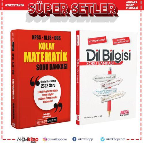 Pegem Ezberbozan Matematik ve AKM Dil Bilgisi Soru Bankası Seti 2 Kitap