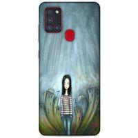 Samsung Galaxy A21s Kılıf Depresyon (22) Tam Koruma Kılıfı Fuşya Bordo