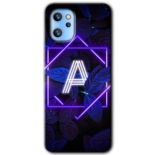 Reeder S19 Max Pro Kılıf HD Desen Baskılı Arka Kapak - Dark Neon Yaprak A Harfi