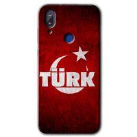 MRCİLETİSİM Vestel E5 Kılıf HD Desen Baskılı Arka Kapak+Temperli Cam - Ayyıldız Türk