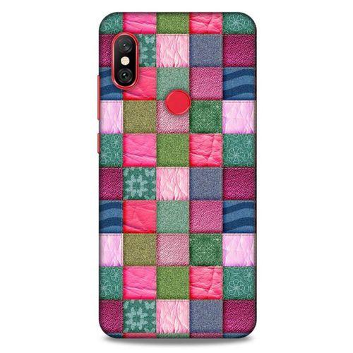 Xiaomi Mi A2 Lite Kılıf Patchwork (35) Fit Design Kılıf Toz Pembe Lacivert