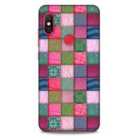 Xiaomi Mi A2 Lite Kılıf Patchwork (35) Fit Design Kılıf Toz Pembe Lacivert