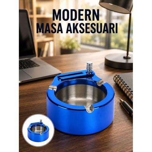 Metal Küllük Ve Çakmak Seti Yuvarlak Modern Tasarım Yeni Nesil
