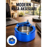 Metal Küllük Ve Çakmak Seti Yuvarlak Modern Tasarım Yeni Nesil