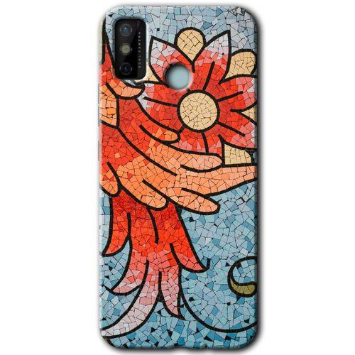 Tecno Spark 6 Go Kılıf HD Desen Baskılı Arka Kapak - Mozaik Çiçek