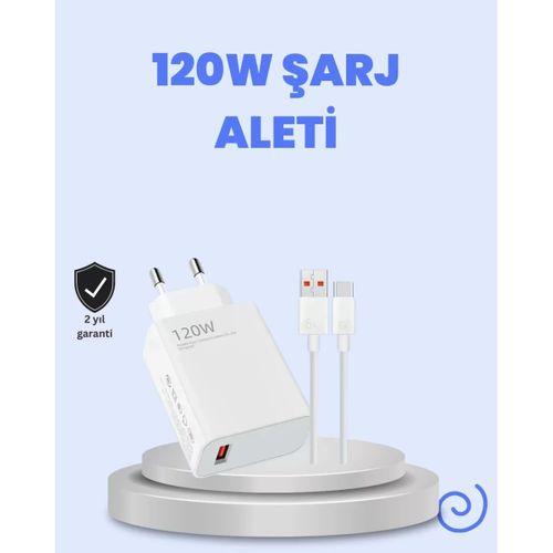120 Watt Turbo Şarj Cihazı  Redmi Note 10 11 12 Uyumlu