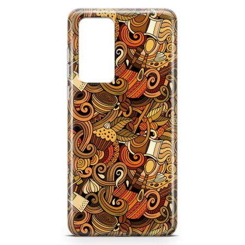 Huawei P40 Kılıf Doodle Türk Kahvesi Arka Kapak Koruma Desenli Full Koruyucu