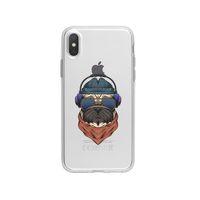 iPhone Xs Max Pug Desenli Premium Şeffaf Silikon Kılıf