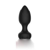 Telefon Kontrollü Full Covered Rubber Rose Anal Plug – Siyah
