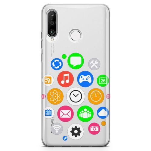 Huawei P30 Lite 2020 Kılıf Akıllı Saat Arka Kapak Koruma Desenli Full Koruyucu