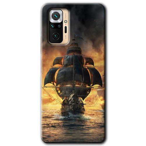 Redmi Note 10 Pro Kılıf HD Desen Baskılı Arka Kapak - Siyah İnci + Kırılmaz Cam