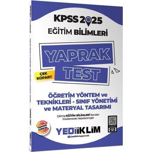 2025 KPSS Eğitim Bilimleri Öğretim Yöntem ve Teknikleri Çek Kopart Yaprak Test Yediiklim Yayınları