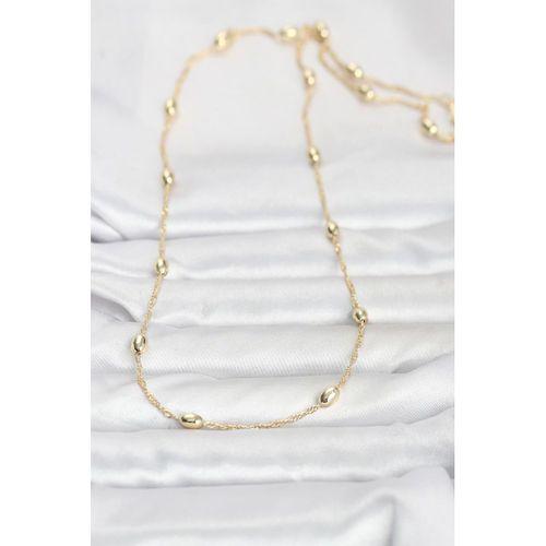 CM 14K Gold Renk Topçuklu Burgu Zincir Model 60 cm Kadın Kolye