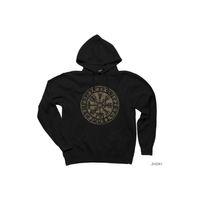 Vikings Vintage Vegvisir Siyah Kapşonlu Sweatshirt Hoodie
