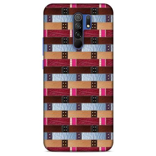 Xiaomi Redmi 9 Kılıf Patchwork (45) Liquid Air Kılıf Bordo Gri