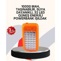 Güneş Paneli İle Şarj Olan 32 Led’li Powerbank Cihazı