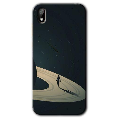 Huawei Y5 2019 Kılıf HD Desen Baskılı Arka Kapak + Temperli Cam - Space Planet