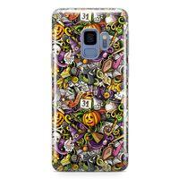 Samsung Galaxy S9 Kılıf Halloween Doodle Arka Kapak Koruma Desenli Full Koruyucu