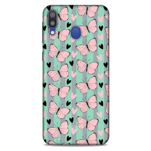 Samsung Galaxy M20 Kılıf Kelebek Etkisi (43) Thin Fit Kılıf Kahve Yeşil