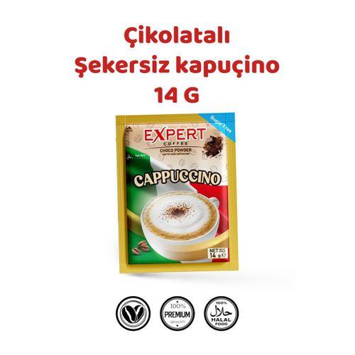 Şekersiz Kapuçino Kahve Çikolata Tozlu 20’li Paket 14gr