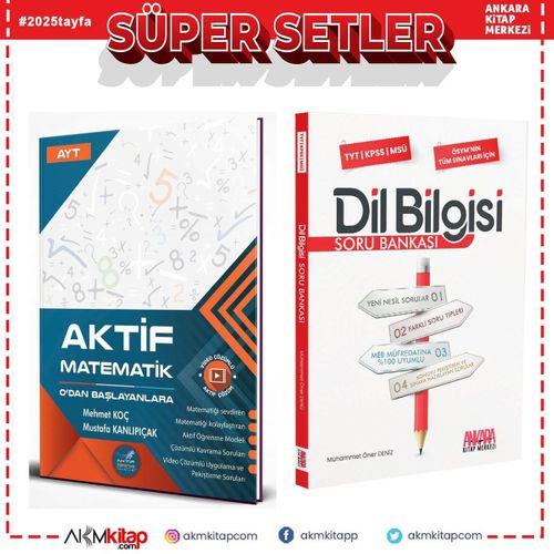 Aktif Öğrenme AYT Aktif Matematik 0 dan Başlayanlara ve AKM Dil Bilgisi Soru Bankası Seti 2 Kitap