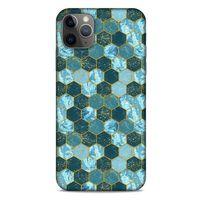 Mermer Desenli (21) Tema Koruyucu Kapak Akuamarin Apple Iphone 11 Pro Max Kılıf