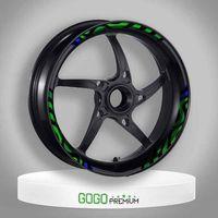 HONDA Honda Pcx 2014 - 2025 Uyumlu Yeşil Mavi Zebra Desen Büyük 1 Set Jant Şeridi