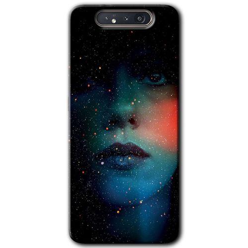 Samsung Galaxy A80 Kılıf Baskılı Kapak - Karanlık Kadın + 5D Tam Kaplayan Cam