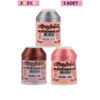 3 Adet Altınbaşak Oya ve Dantel İpi 20 gr - Royaleks - No: 239 - 329 - 715