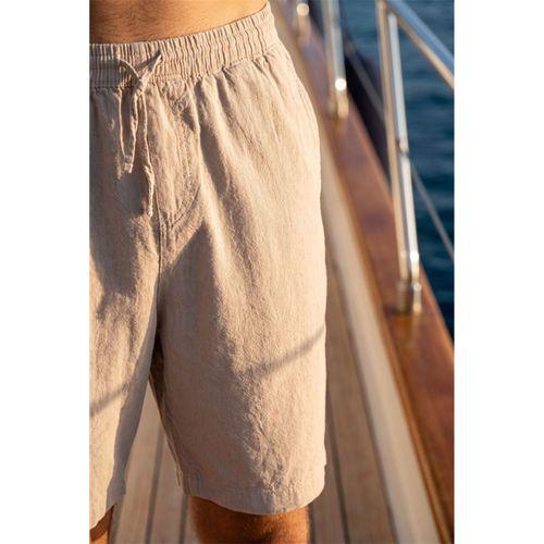 Mann Relax Fit %100 Pamuk Meridian Kumaş Basic Erkek Şort - Çakıl Taşı