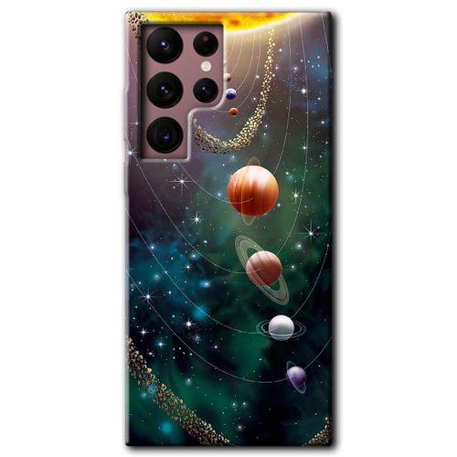 Potkal Hediye Fabrikası Samsung Galaxy S22 Ultra Kılıf HD Desen Baskılı Arka Kapak - Cosmos