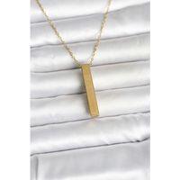 316L Çelik Gold Renk Ayetel Kürsi Yazılı Bar Çubuk Kolye