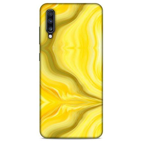 Mermer Desenli (11) Tema Tam Koruma Sarı Samsung Galaxy A70 Kılıf